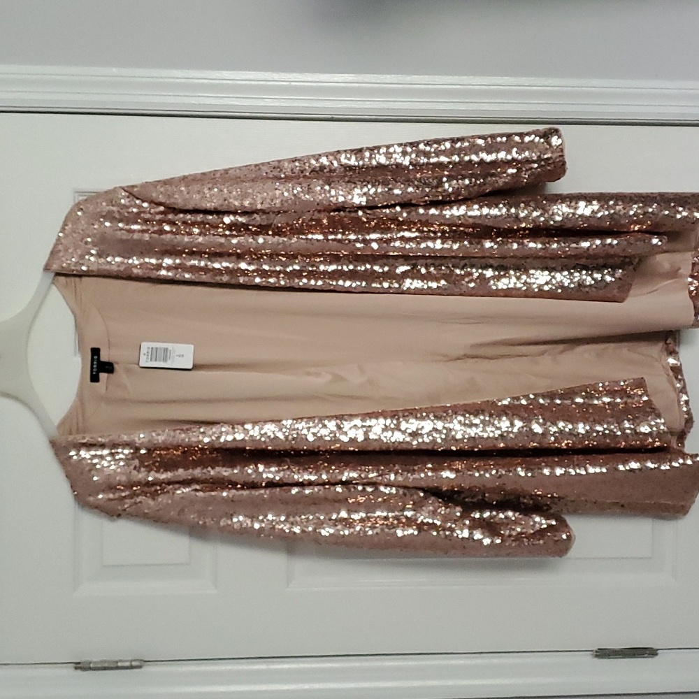 Stretch Sequin Mesh Long Line 3rd Piece
